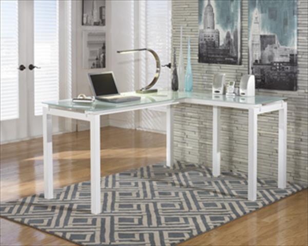 Baraga White Desk & File Cabinet Set