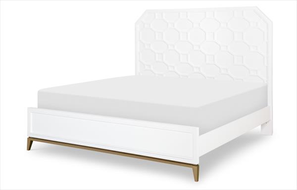 Headboard Queen White / Gold