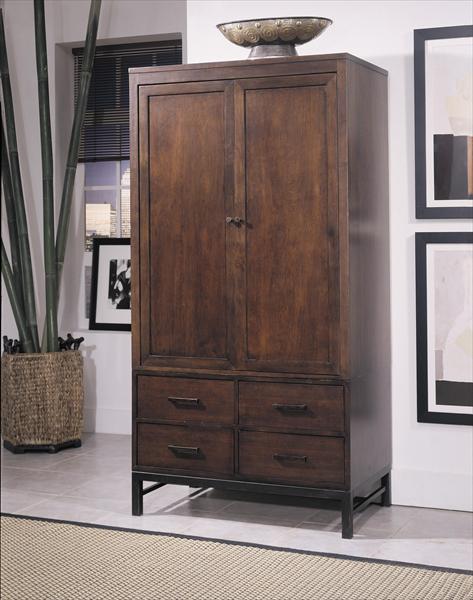 Mocca/Metal Armoire