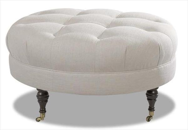 Mahogany Brass Ottoman